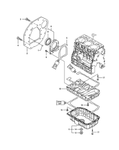 Yanmar Engine - Mounting Flange And Oil Sump Diagram and Parts List for 467 4X4-1H013H-1H294H-37BKD010 Cub Cadet Lawn Tractor Accessories